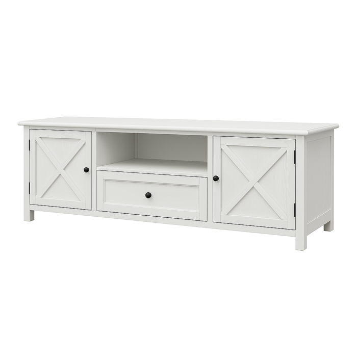 Beata Cross 2m Hampton Style White TV Unit CP002