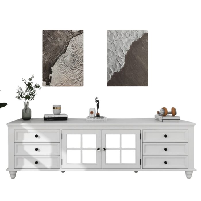 Stanley Beech Wood 2m TV Unit in White QD805