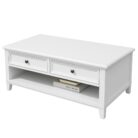 Hampton Ash Wood Coffee Table in White Finish JS804