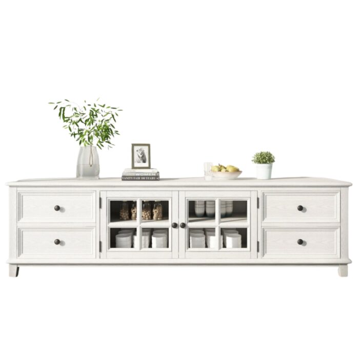 Hampton Ash Wood 2m TV Unit in White JS805