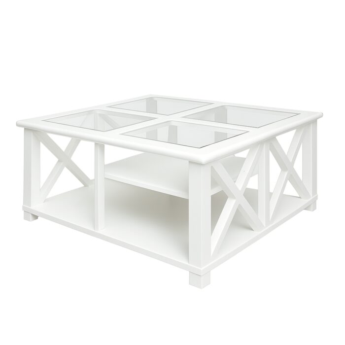 Beata Cross Hampton Style White Coffee Table CP001