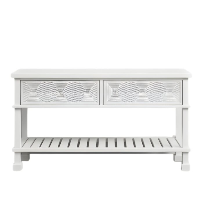 Rustic Wooden Console Table/ Hall Table With Two Drawers Qd802