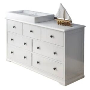 White Cardinia Baby Change Table with 7 Chest of Drawers CP004-T