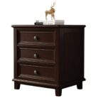 Hampton Ash Wood Bedside Table in Brown JS803E