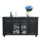 Beata Buffet 160cm with Glass Doors in Black CP007B