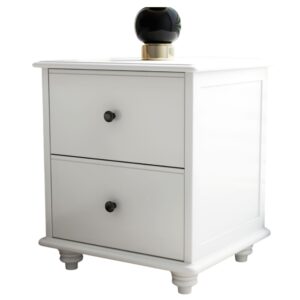 Olivia Bedside Table in White Finish QD201