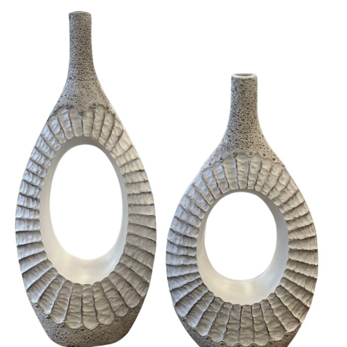 White & Brown Shell Ceramic Vase 169