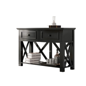 Beata 130cm Wide with 2 Drawers Black Console / Hall Table CP005B