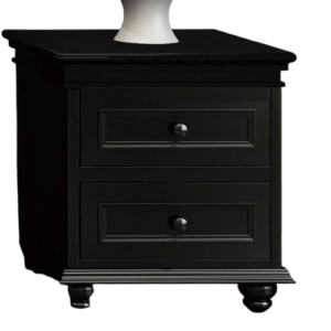 Beata Bedside with 2 Drawers in Black Finish LS007B