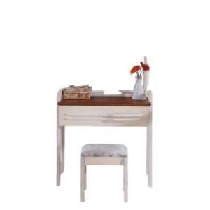 European Ash Wood Minimalism Dressing Table with Mirror with Chair