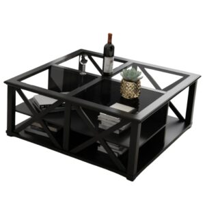 Beata Cross Hampton Style Coffee Table in Black CP001B