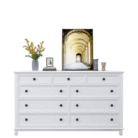 Hampton Ash Wood 9 Chest of Drawers in White JS806