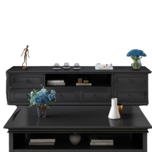 Beata Black Coffee Table with 2 Drawers LS623B